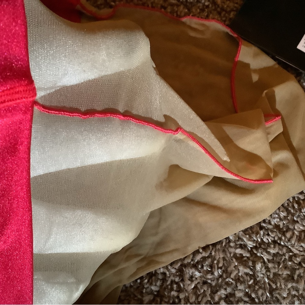Honey Birdette sheers luxury thigh high stay-ups w/backseam, raspberry, size: S - Picture 12 of 12